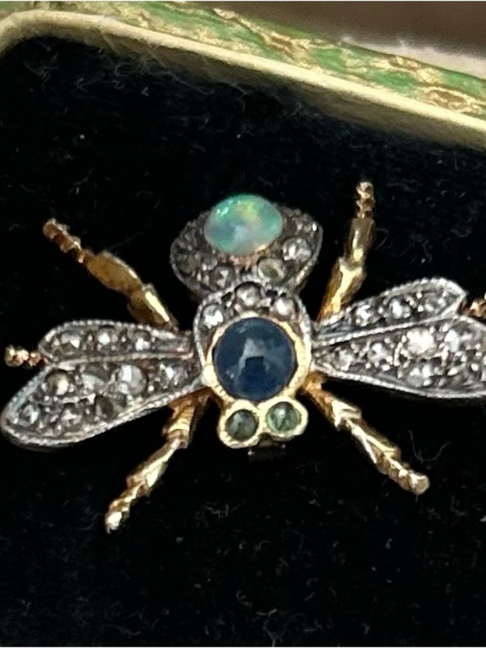 Antique Insect Natural Gems Victorian Pendant - Picture 6 of 14